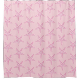 Cortina De Ducha Estrella de mar rosa