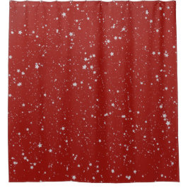 Cortina De Ducha Estrellas Purpurinas - Rojo plateado