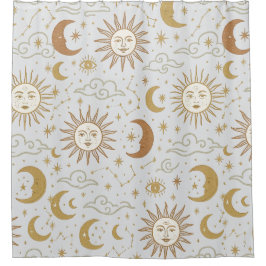 Cortina De Ducha Estrellas retro de vieja escuela y diseño de const