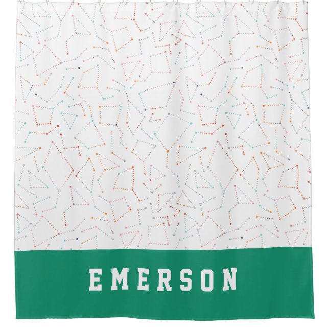 Cortina De Ducha Estrellas y patrón de astronomía de diversión espa (Anverso)