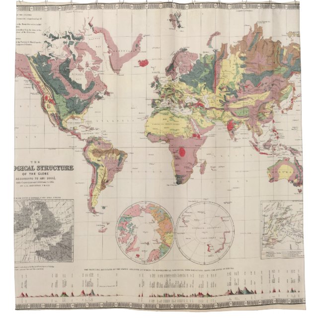 Cortina De Ducha Estructura geológica del globo (Anverso)