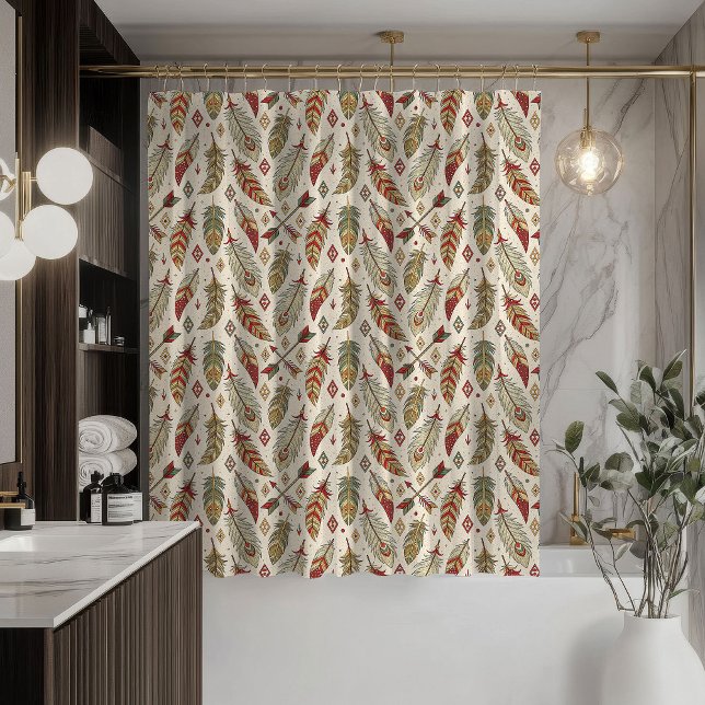Cortina De Ducha Ethnic Shower Curtain Arrows and Feather Motif (Ethnic Shower Curtain Arrows and Feather Motif)