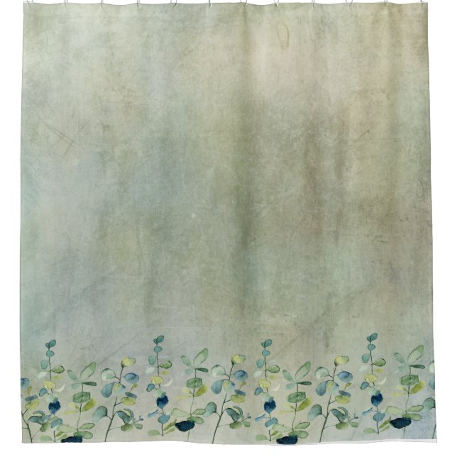 Cortina De Ducha Eucalipto floral elegante (Anverso)