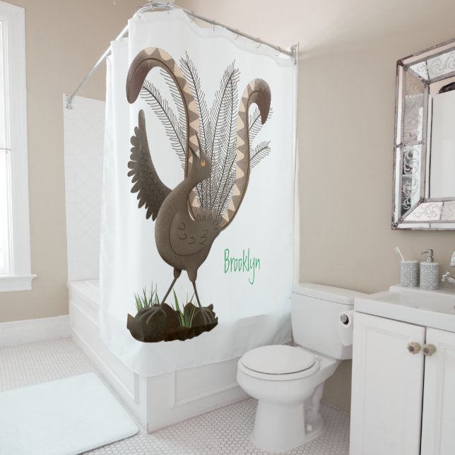 Cortina De Ducha Excelente ilustracion de personalizado de lyrebird (In situ)