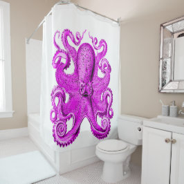 Cortina De Ducha Fabuloso pulpo morado/rosa