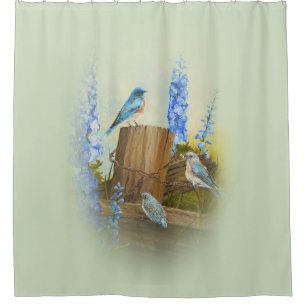 Cortina De Ducha Familia del Bluebird