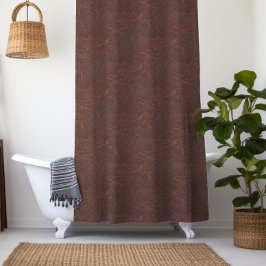 Cortina De Ducha Fancy Brown Swirl Faux Leather