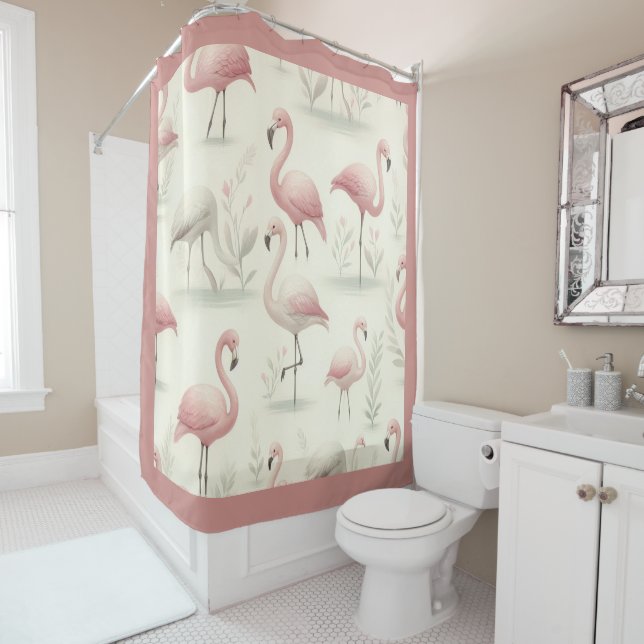 Cortina De Ducha Fancy Flamingo (In situ)