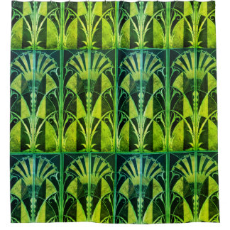 CORTINA DE DUCHA FANS DE ART DECO WOOD INLAY