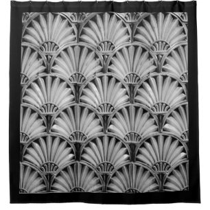 CORTINA DE DUCHA FANS DEL ART DÉCO EN BLANCO Y NEGRO