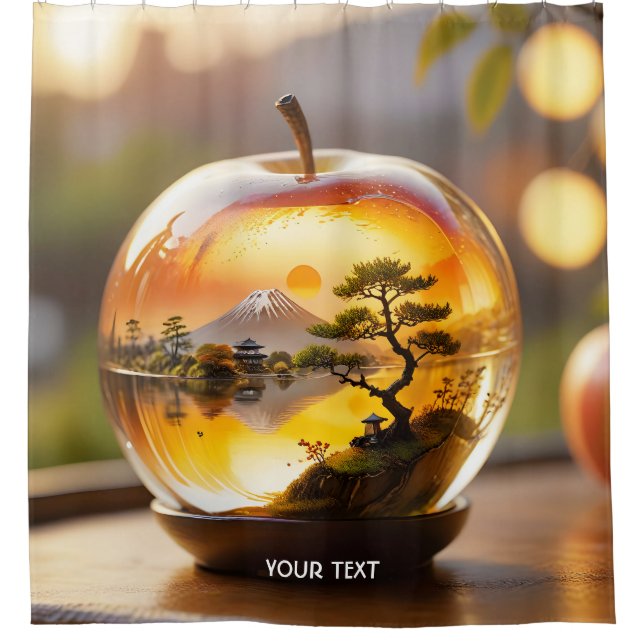 Cortina De Ducha Fantasía Cuidada Vista Apple Japonesa (Anverso)