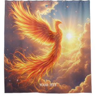 Cortina De Ducha Fantasía Cute Flaming Phoenix Rises