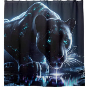 Cortina De Ducha Fantasía Cute Panther Beber agua