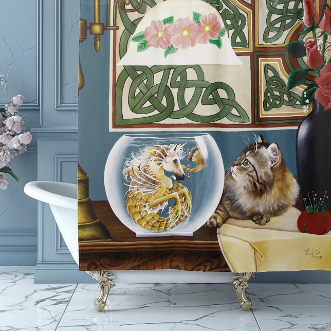 Cortina De Ducha Fantasía de Caballo del Mar del Gato (Subido por el creador)