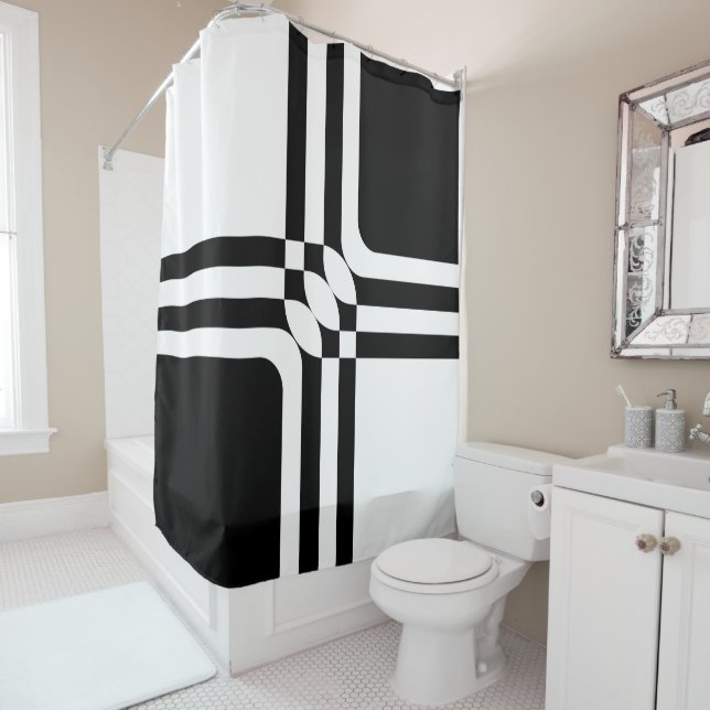 Cortina De Ducha Fantasía en blanco y negro (In situ)