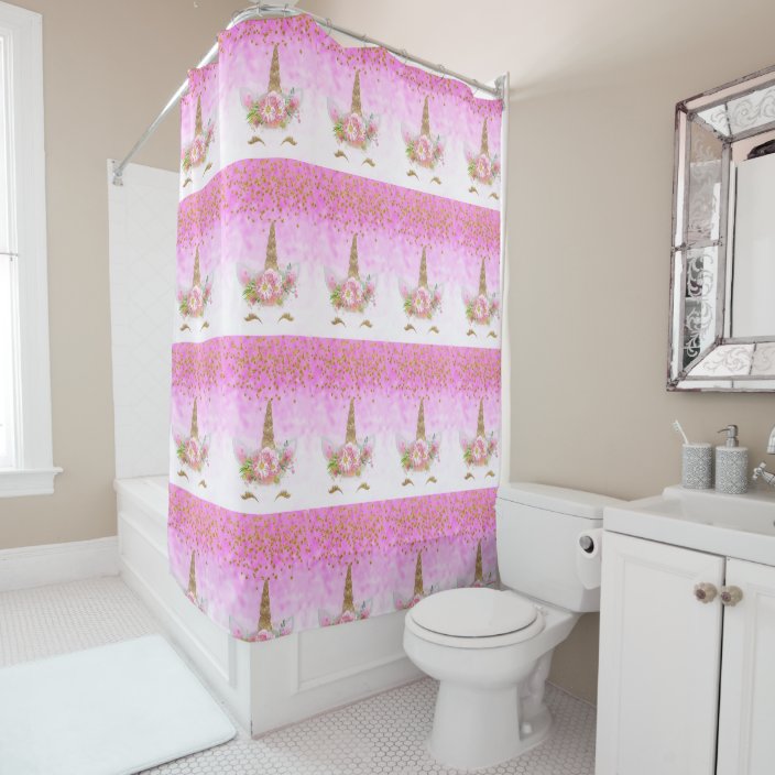 Wallpaper Cortina De Ducha Fantasia Rosada Y Unicornio De Oro De Las Zazzle Es For Android Free