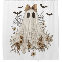 Cortina De Ducha Fantasma de encaje elegante con lazo | Fantasma fl