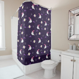 Cortina De Ducha Fantasma Lindo y Lunas