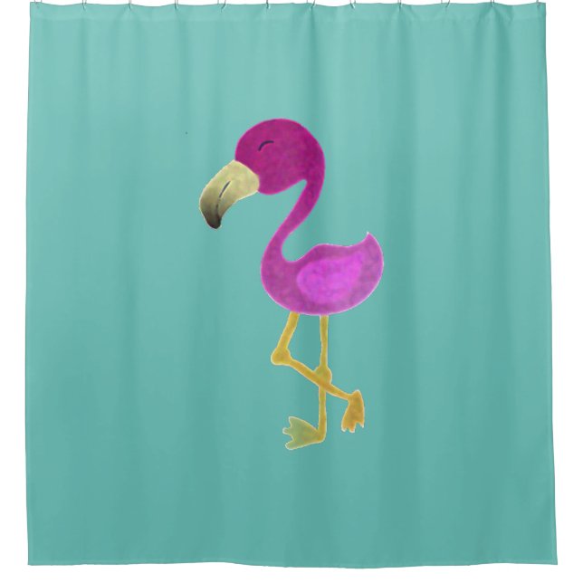 Cortina De Ducha Fantástico Flamingo (Anverso)