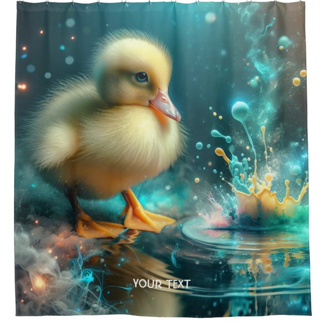 Cortina De Ducha Fantasy Cubo de pato amarillo (Anverso)