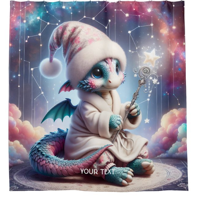 Cortina De Ducha Fantasy Cute Baby Dragon (Anverso)