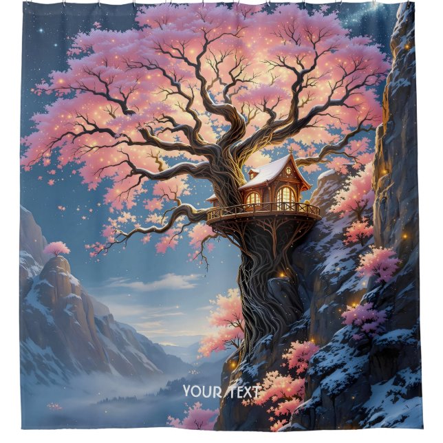 Cortina De Ducha Fantasy Cute Cherry Blossom Tree (Anverso)