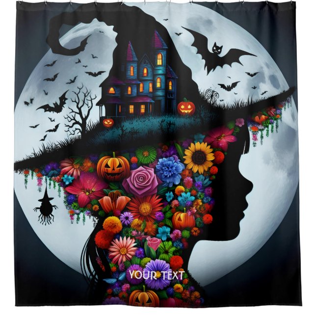 Cortina De Ducha Fantasy Cute Chica Witch Halloween (Anverso)