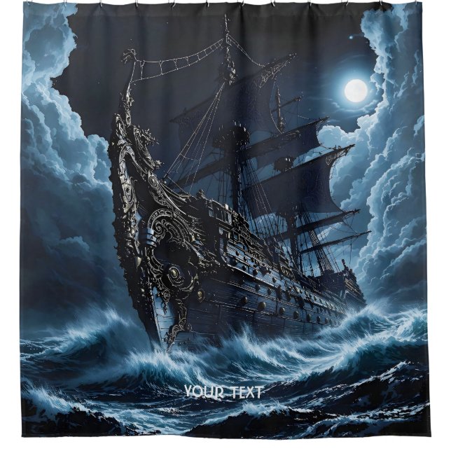 Cortina De Ducha Fantasy Cute Corsair Ghost Ship (Anverso)