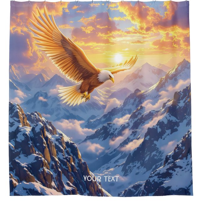 Cortina De Ducha Fantasy Cute Eagle Mountains Sunrise (Anverso)