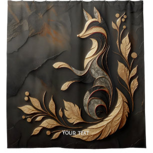 Cortina De Ducha Fantasy Cute Elegant Fox Drawing
