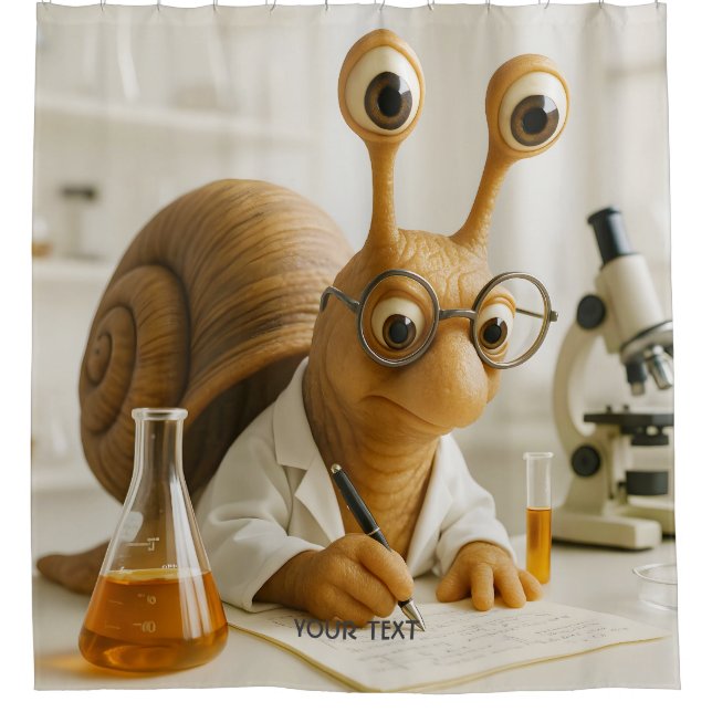 Cortina De Ducha Fantasy Cute Famous Snail Scientist  (Anverso)