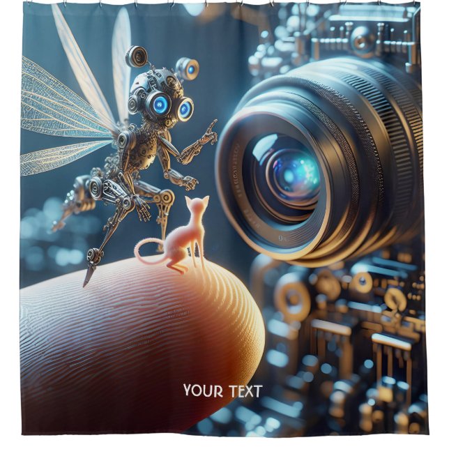 Cortina De Ducha Fantasy Cute Fly Robot Finger (Anverso)