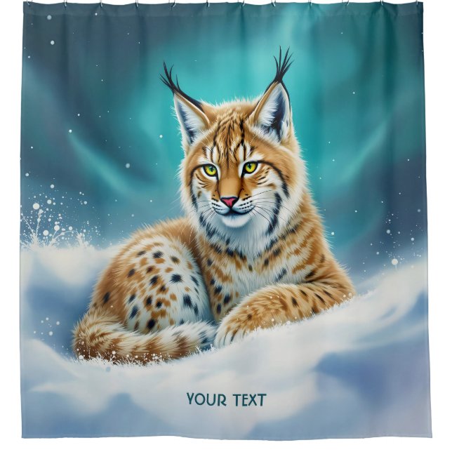 Cortina De Ducha Fantasy Cute Lynx Cub Winter (Anverso)