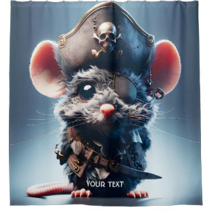 Cortina De Ducha Fantasy Cute Mouse Gorra pirata