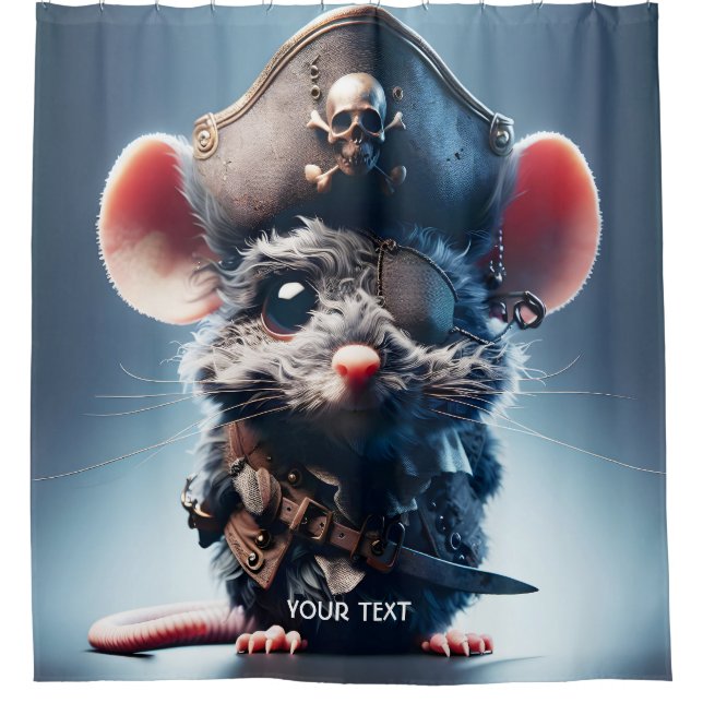 Cortina De Ducha Fantasy Cute Mouse Gorra pirata (Anverso)
