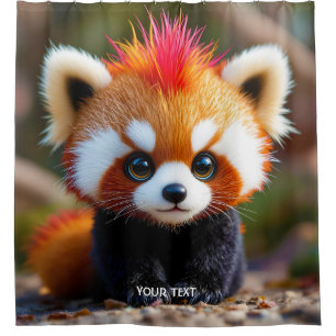 Cortina De Ducha Fantasy Cute Panda Red Hai