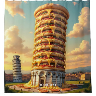 Cortina De Ducha Fantasy Cute Pisa Tower Pizza