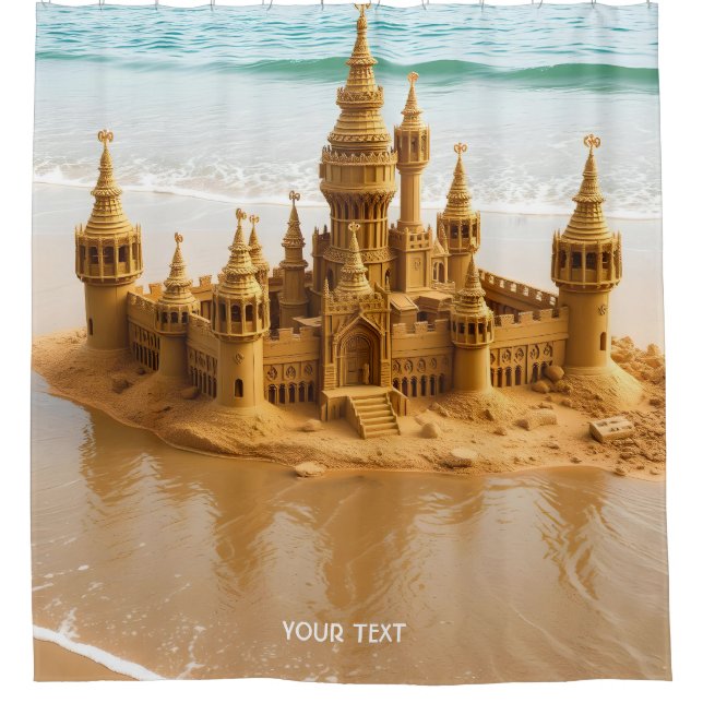 Cortina De Ducha Fantasy Cute Sand Castle Beach (Anverso)