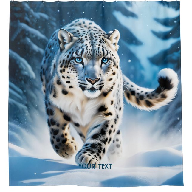 Cortina De Ducha Fantasy Cute Snow Leopardo (Anverso)