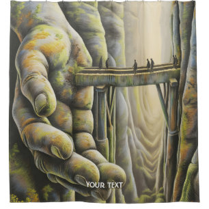 Cortina De Ducha Fantasy Cute Stone Hand Bridge