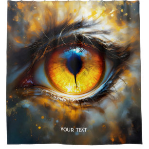 Cortina De Ducha Fantasy Cute Tiger Naranja Ojo