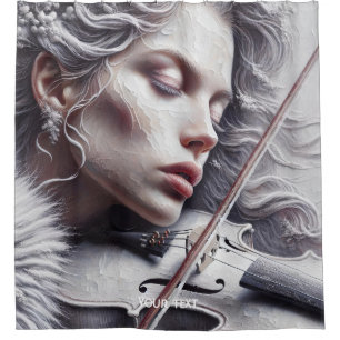 Cortina De Ducha Fantasy Cute Violin Music Chica