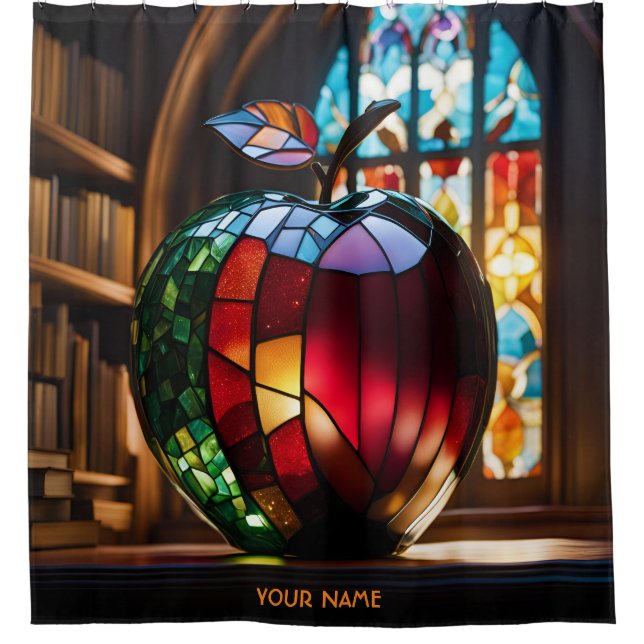 Cortina De Ducha Fantasy Cute Vivid Apple Stained Glass (Anverso)