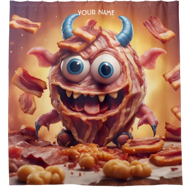 Cortina De Ducha Fantasy Cute Vivid Bacon Funny Creature (Anverso)
