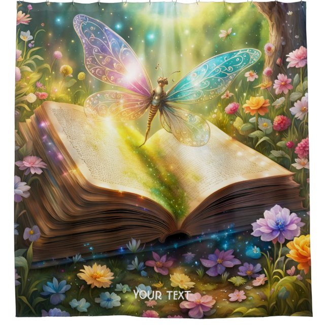Cortina De Ducha Fantasy Cute Vivid Butterfly Book Forest (Anverso)