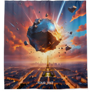 Cortina De Ducha Fantasy Cute Vivid Meteorite Sunset Paris