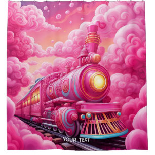 Cortina De Ducha Fantasy Cute Vivid Pink Clouds Train