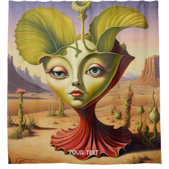 Cortina De Ducha Fantasy Cute Vivid Surreal Face Desert (Anverso)