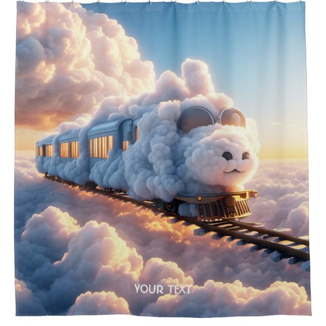 Cortina De Ducha Fantasy Cute Vivite Cloud Train Sunrise (Anverso)