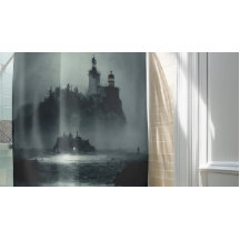 Fantasy Island Lighthouse Misty Foggy Oscuro Noche